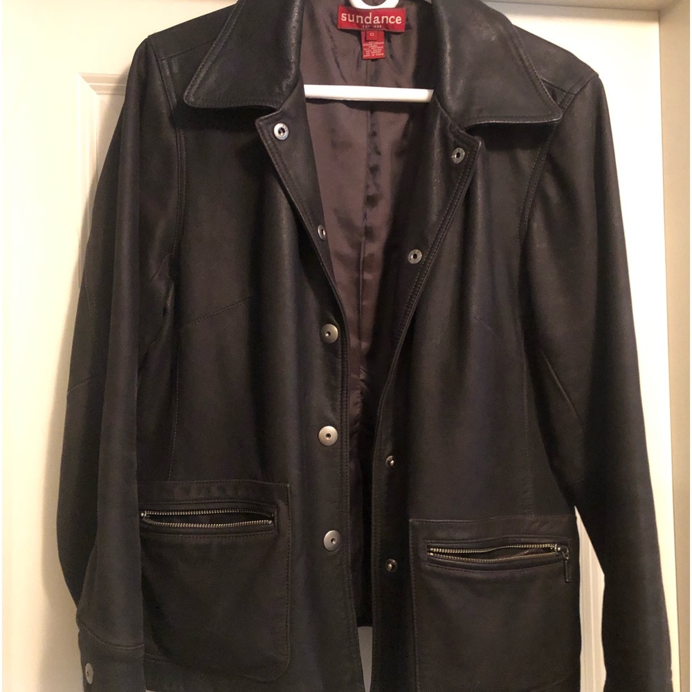 Sundance Brown Leather Jacket Classic Design